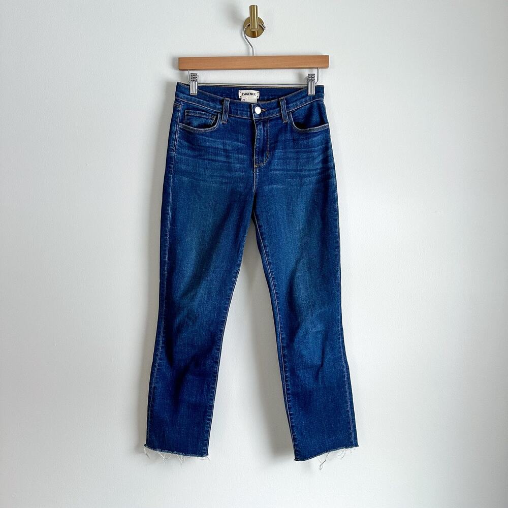 L'Agence Sada High Rise Cropped Slim Jeans in Laguna 25